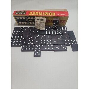 Vtg Dominoes‎ by Halsam-Double Six Complete Set No. 623 28pc.